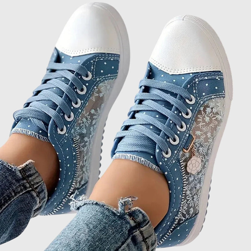 FJØRNA women's orthopedic sneakers with breathable mesh and cushioned insoles for comfortable, supportive footwear.