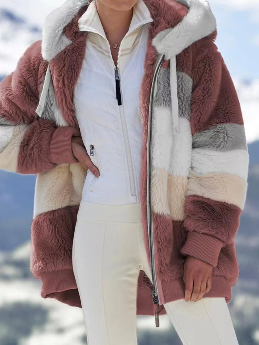 Erika | Women's Plus-Size Hooded Zip-Up Sherpa Winter Jacket