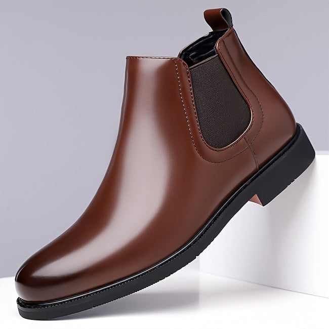 Chelsea Boots Brown Slip On Polished Cushioned Ankle Boots | Everett