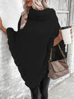 Hanne | Women's Faux-Fur Turtleneck Oversized Knit Poncho