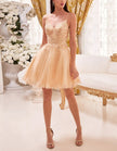 Mint green tulle cocktail dress for women by FJØRNA, featuring a flowy, elegant design perfect for special occasions.