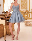 Mint green tulle cocktail dress for women by FJØRNA, featuring a fitted bodice and flowing skirt, perfect for evening events.