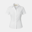 FJØRNA linen-blend short sleeve women's blouse, loose fit top with relaxed fit, casual women’s tops for comfortable style