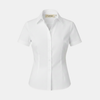FJØRNA linen-blend short sleeve women's blouse, loose fit top with relaxed fit, casual women’s tops for comfortable style