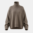 Women’s FJØRNA wool turtleneck sweater, cozy knit with a high neckline, in a neutral color, perfect for cold weather.