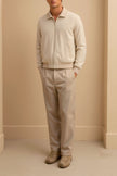 Padded Jacket Men Polo Collar Regular Fit Recycled Cotton Blend