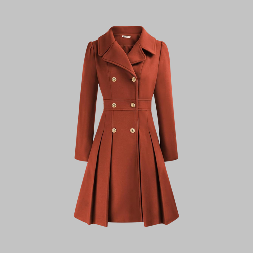 Double-Breasted Coat Women Long Sleeve Tailored Button Front