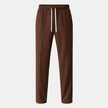 Men's wide-leg drawstring joggers by FJØRNA, relaxed casual sweatpants in gray with adjustable waist and relaxed fit.