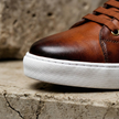 Men's genuine leather shoes by FJØRNA, featuring classic design and polished finish, suitable for formal and casual wear.
