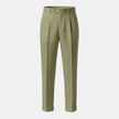 FJØRNA men's linen pleated straight-leg trousers, tailored linen pants with a classic fit and clean design, displayed on a mannequin.