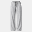 FJØRNA women's wide-leg drawstring lounge trousers, loose pull-on pants in soft fabric, perfect for comfortable casual wear.