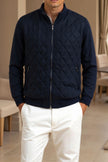 Wool Jacket Men Stand Collar Zip Long Sleeve Regular Fit Winter