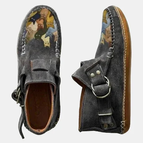 Nina | Women's Casual Printed Ankle Boots with Slip-On Comfortable Everyday Walking