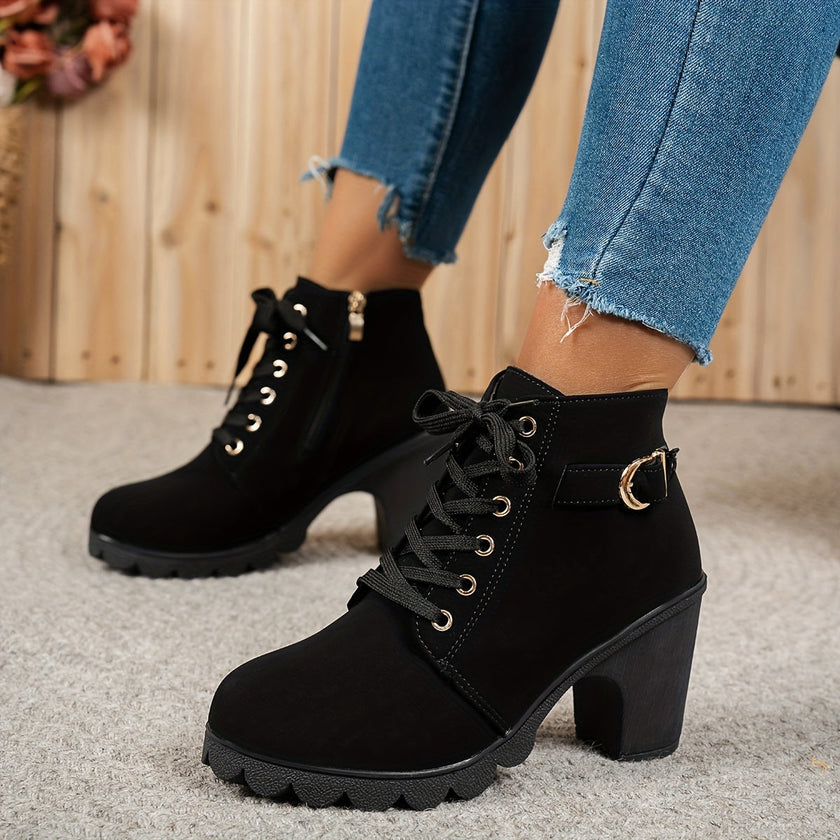 Aria | Women's Lace Up Heel Bold Comfort Boots with Every Step