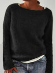Matilda | Women's Relaxed-Fit Crew Neck Knit Sweater with Long Sleeves for Layering