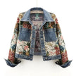 Denim Jacket Women Button Front Collared Long Sleeve