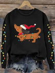 Mirjam | Women's Oversized Cropped Santa Tacky Novelty Crew-Neck Sweater