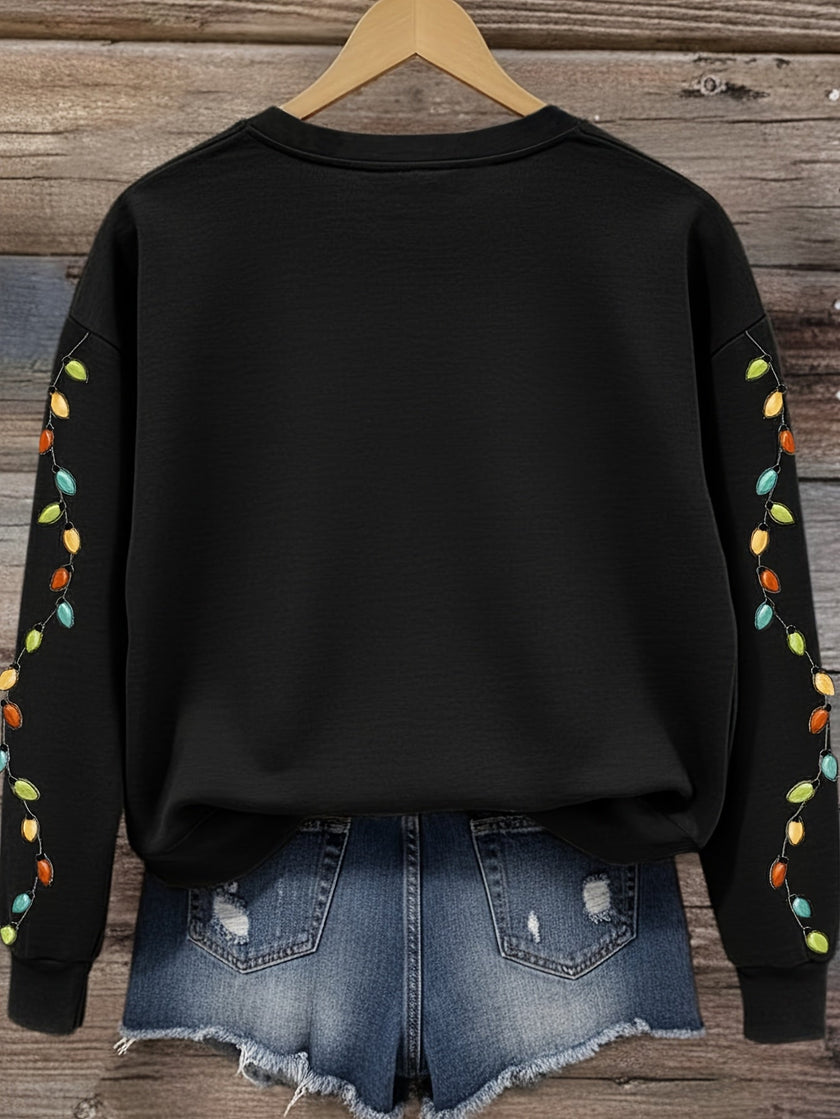 Mirjam | Women's Oversized Cropped Santa Tacky Novelty Crew-Neck Sweater