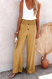 FJØRNA lightweight summer women's trousers with high waist and smocked waistband, relaxed fit, in soft fabric.