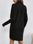 Wivi | Women's Ribbed Turtleneck Sweater Dress
