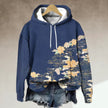 Susan | Women's Relaxed-Fit Floral Print Hooded Sweater with Ribbed Cuffs for Layering