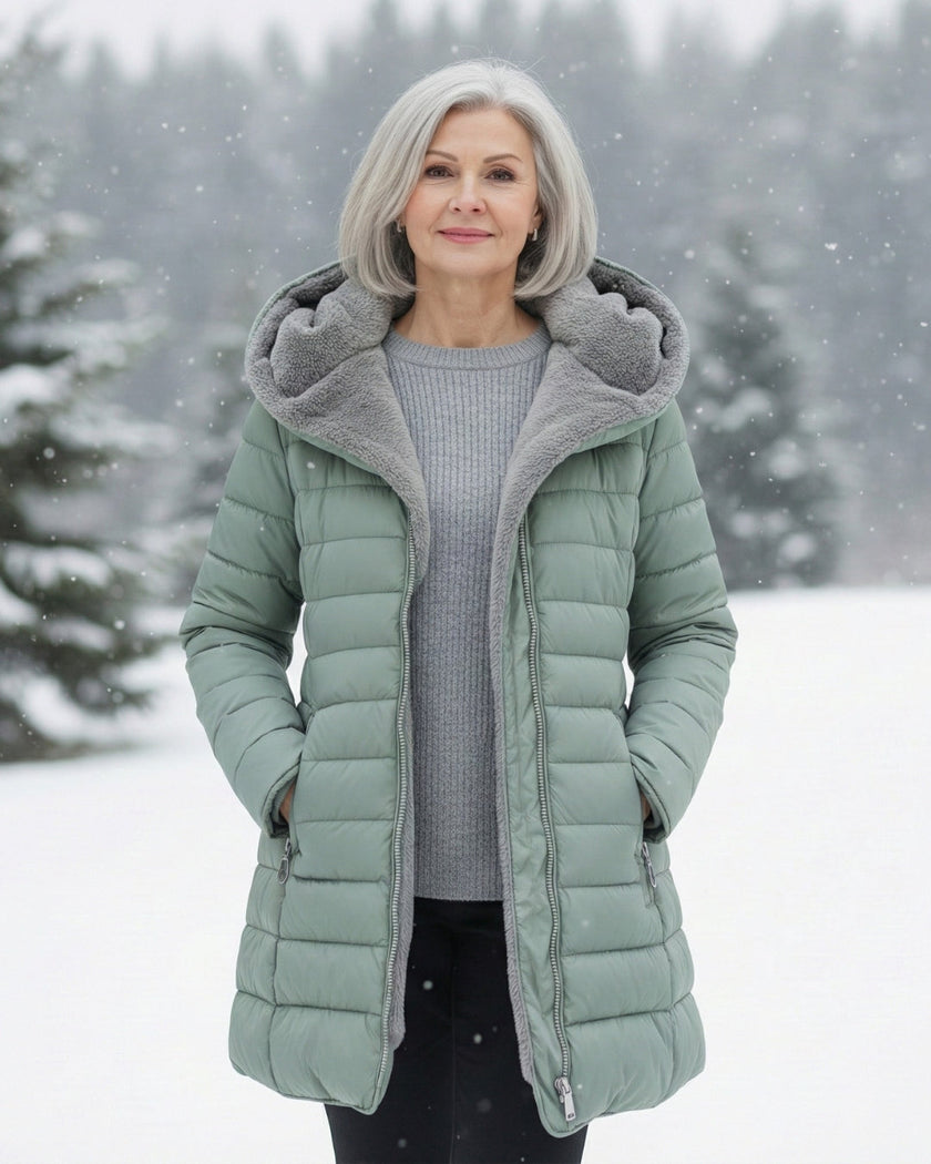 Danique | Women's Longline Hooded Fleece-Lined Winter Puffer Coat