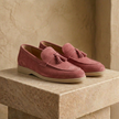 FJØRNA men's casual suede lace-up shoes with a sleek design and neutral color, suitable for smart casual occasions.