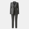 FJØRNA women's tailored 3-piece tweed suit set with stylish pants and matching blazer for a sophisticated look.