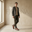 Men's red leather orthopedic shoes by FJØRNA featuring supportive design and comfortable walking sole.