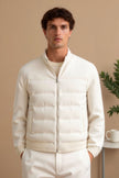 Padded Jacket Men Straight Collar Structured Regular Fit Cotton Blend