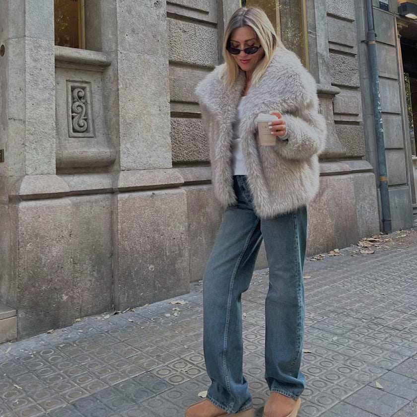 Faux Fur Coat Women Lined Winter