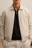 Padded Jacket Men Polo Collar Regular Fit Recycled Cotton Blend