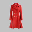 Double-Breasted Coat Women Long Sleeve Tailored Button Front