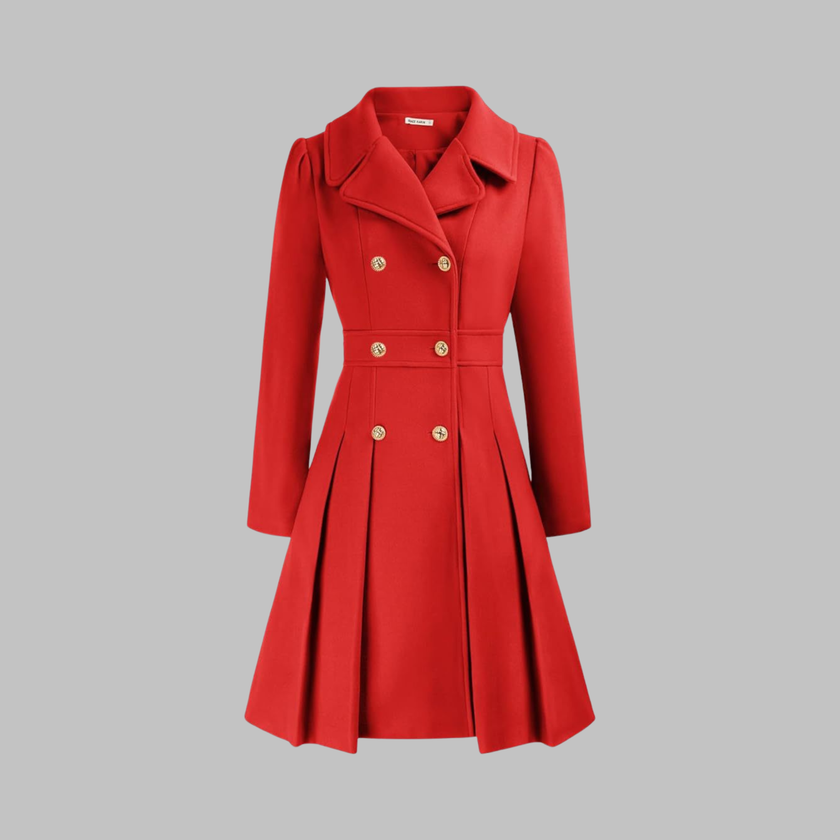 Double-Breasted Coat Women Long Sleeve Tailored Button Front