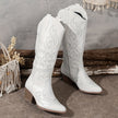 Cowboy Boots Embroidered Knee High Block Heel Pointed Toe Western Boots | Nanna