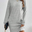 Wivi | Women's Ribbed Turtleneck Sweater Dress