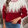 Leonora | Women's Long Fair Isle Tacky Holiday Mock-Neck Knit Sweater
