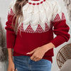 Leonora | Women's Long Fair Isle Tacky Holiday Mock-Neck Knit Sweater