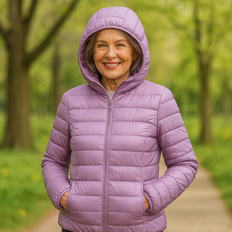 Quilted Hooded Jacket Women Lightweight Hood Winter
