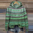 Anouk | Women's Cozy Ethnic Print Hoodie with Ribbed Cuffs for Layering