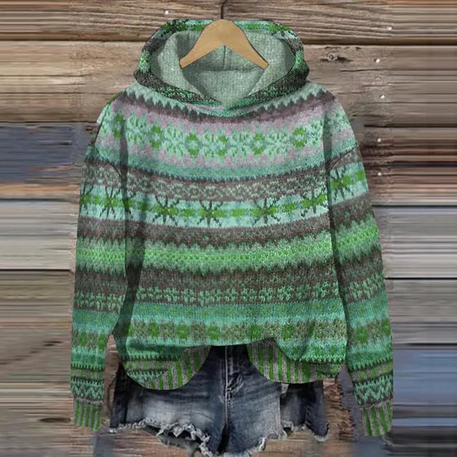 Anouk | Women's Ribbed Wrap Hooded Sweater Pullover with Knit for Layering