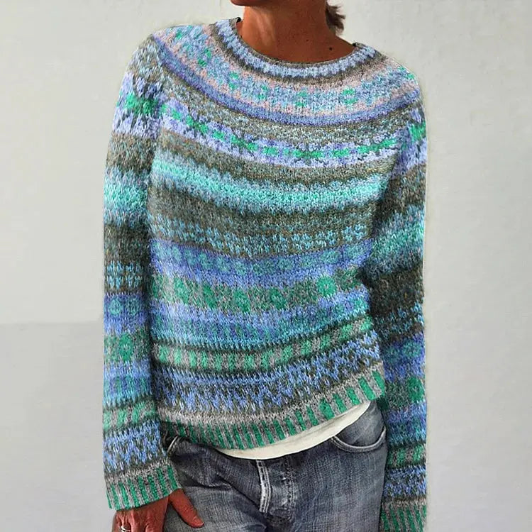 Ella | Women's Relaxed-Fit Vintage Style Sweater with Ribbed Cuffs for Layering