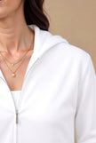 Hooded Zip Sweater Women Cotton Blend Relaxed Fit