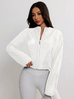 Mesh Jacket Women Cropped Zip Front Lightweight