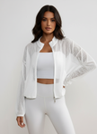 Mesh Jacket Women Cropped Zip Front Lightweight