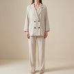 Apricot women's lightweight blazer with drawstring waist from FJØRNA, featuring a stylish tailored fit and casual design.