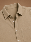 Men's FJØRNA classic button-up shirt in relaxed fit, suitable for smart casual outfits, shown in a neutral color.