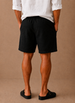 Men's cotton linen shorts by FJØRNA, relaxed fit summer men's pants, lightweight breathable casual shorts for warm weather