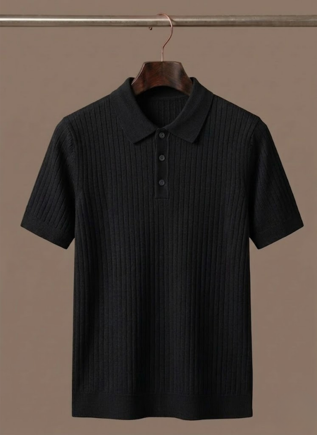 Men's lightweight cotton polo shirt by FJØRNA, casual everyday men's polo with comfortable fit and classic style.