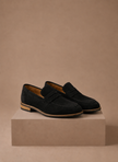 FJØRNA men's suede penny loafers for smart casual and formal wear, featuring classic design and comfortable slip-on style.